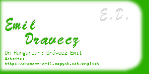 emil dravecz business card