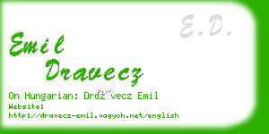 emil dravecz business card